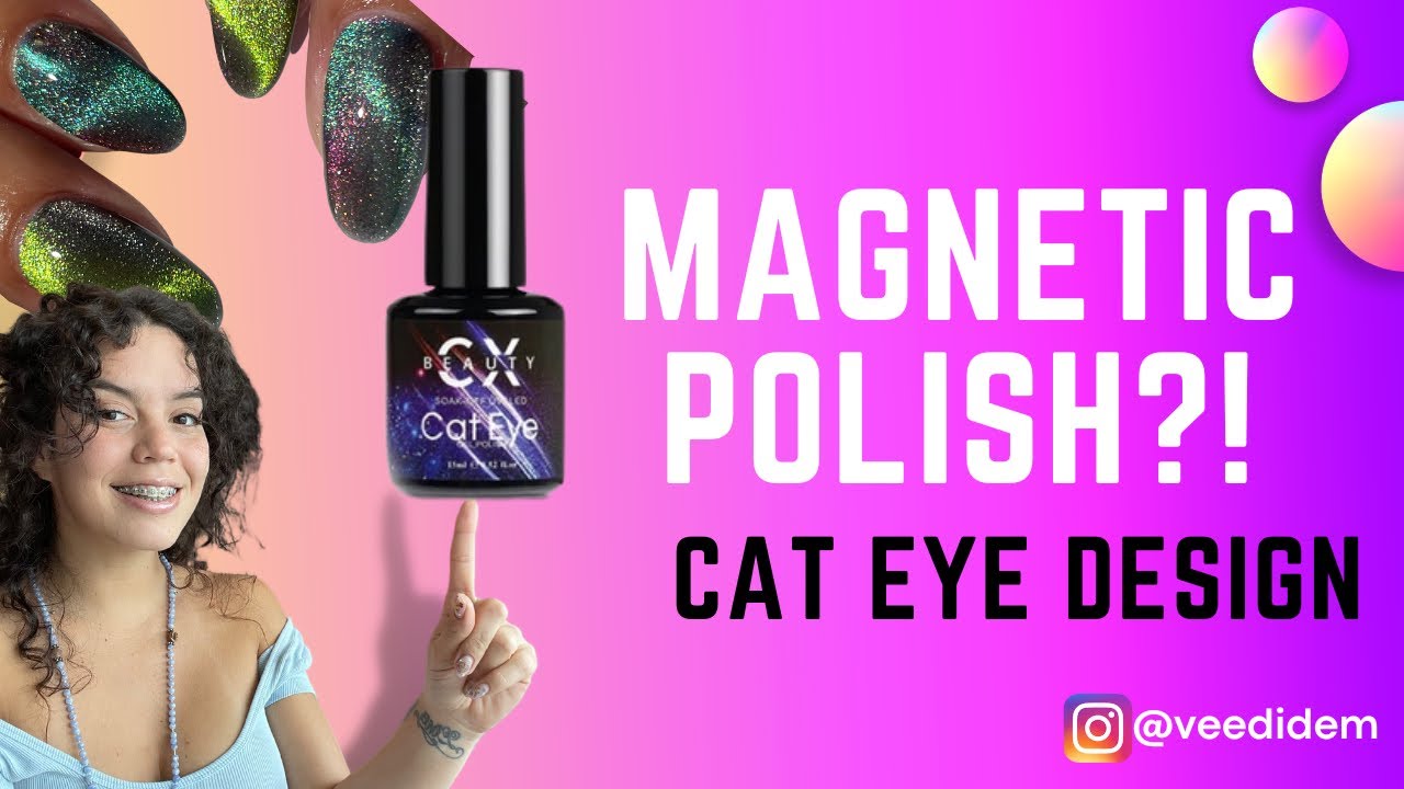 Cat Eye/Magnet Gel nail polish. How to do a 3 layered cat eye nail art (no intro)