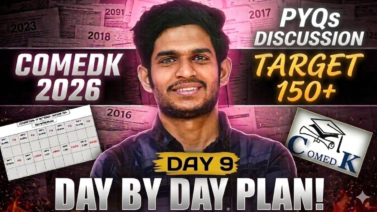 COMEDK 2026 Day 9/10 Strategy | Final Push for Rank Improvement | Score 150+  