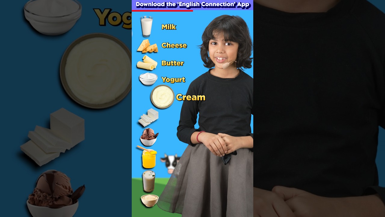 10 Dairy Products 🍧 for Kids | Learn with Adi  | Adi Connection #shorts