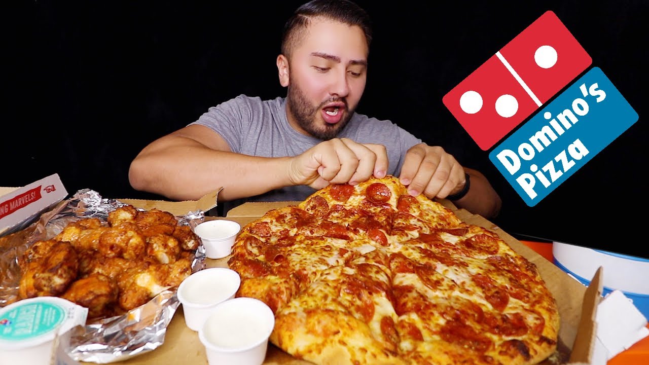 Dominos Pizza & Wings MUKBANG