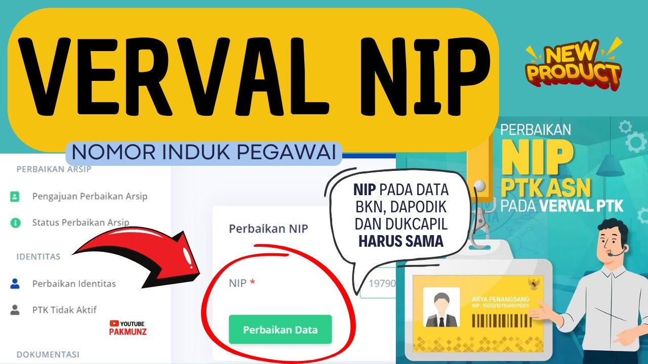Cara VERVAL NIP (Nomor Induk Pegawai) PTK ASN Pada Laman Verval PTK