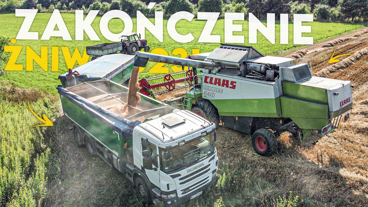 Zakończenie żniw z claasem🔥! Koszenie pszenżyta🌾! Claas Lexion 440 w kacji💪! Ciężarówka w odwozie🚚!