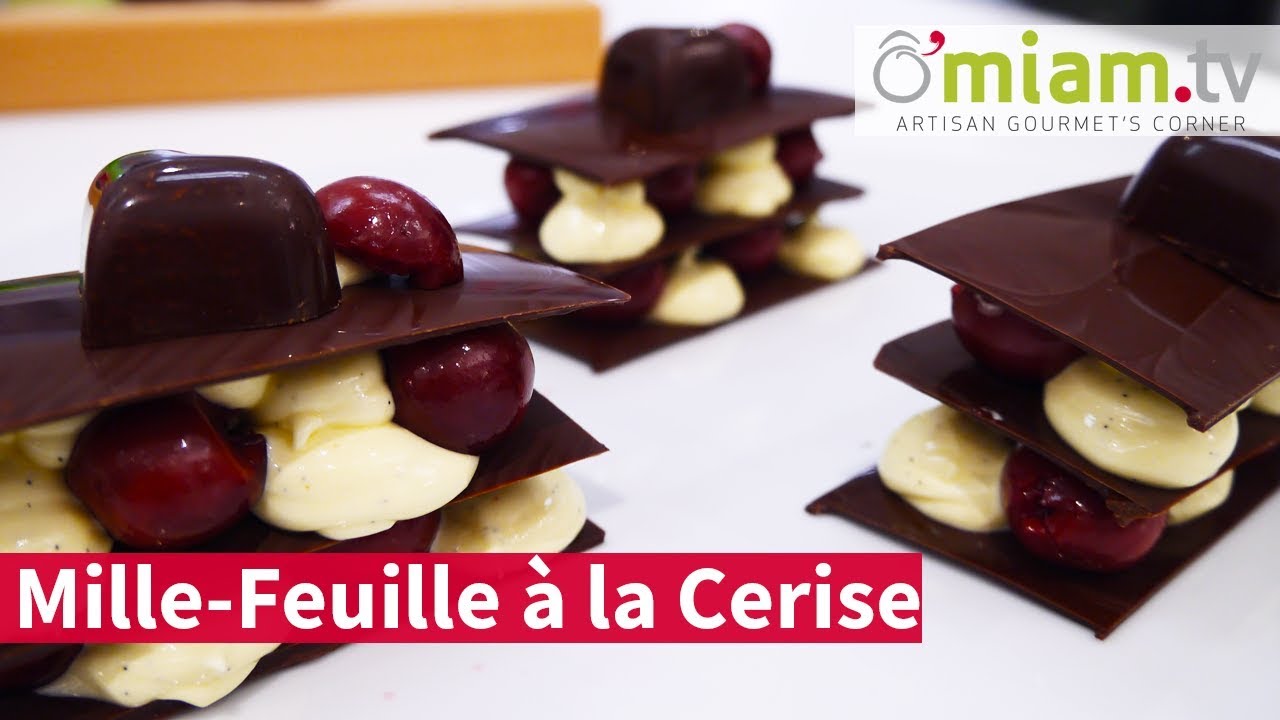 DESSERT RAPIDE et DELICIEUX - Cerise & Chocolat - Le Mille-Feuille &agrave; la Cerise