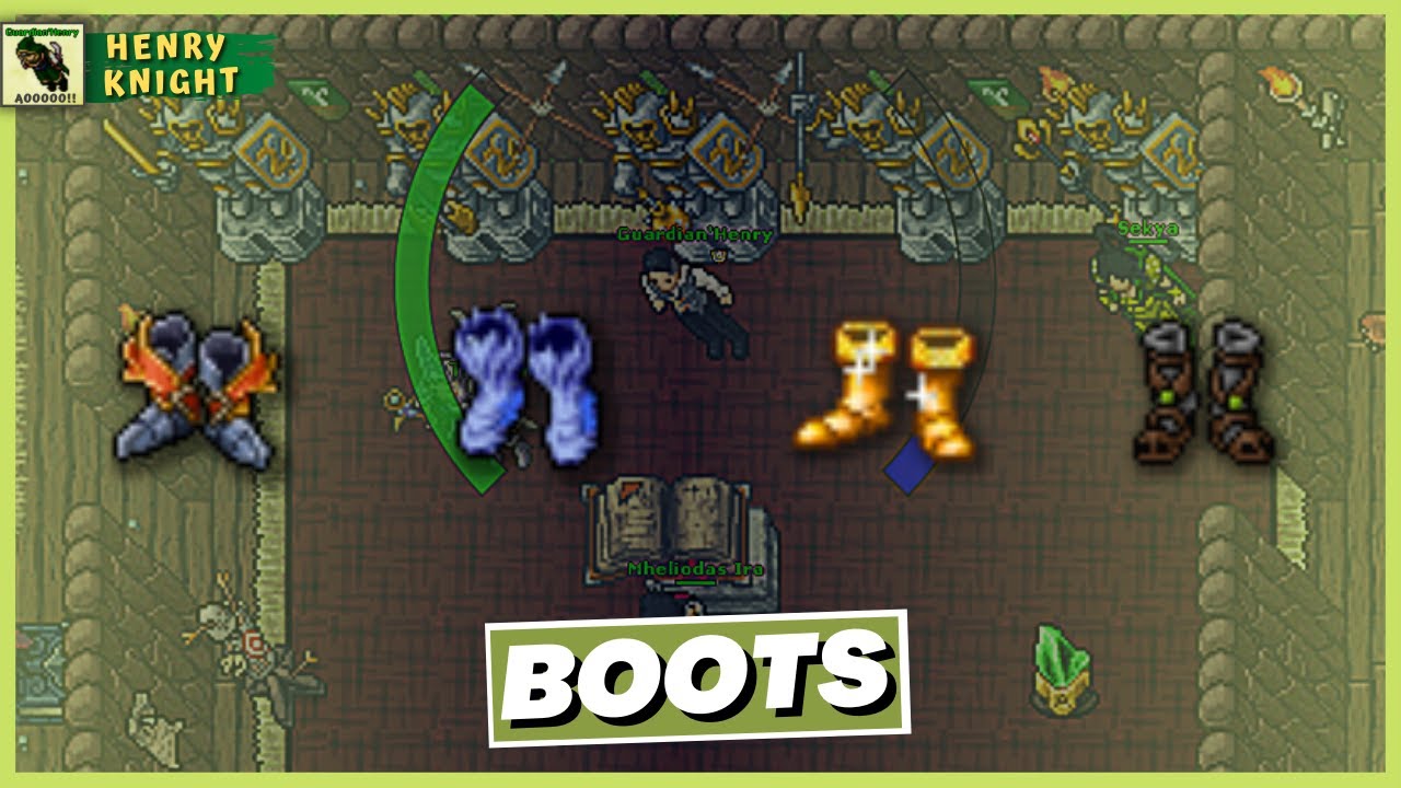 TIBIA: BOOTS DE KNIGHT DO LEVEL 8 AO 400+ (QUAL USAR) SET EK