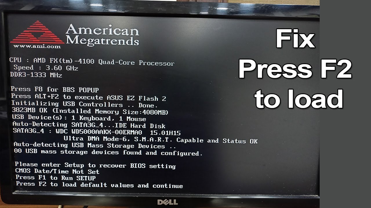 How to fix Press F2 to load default values and continue?