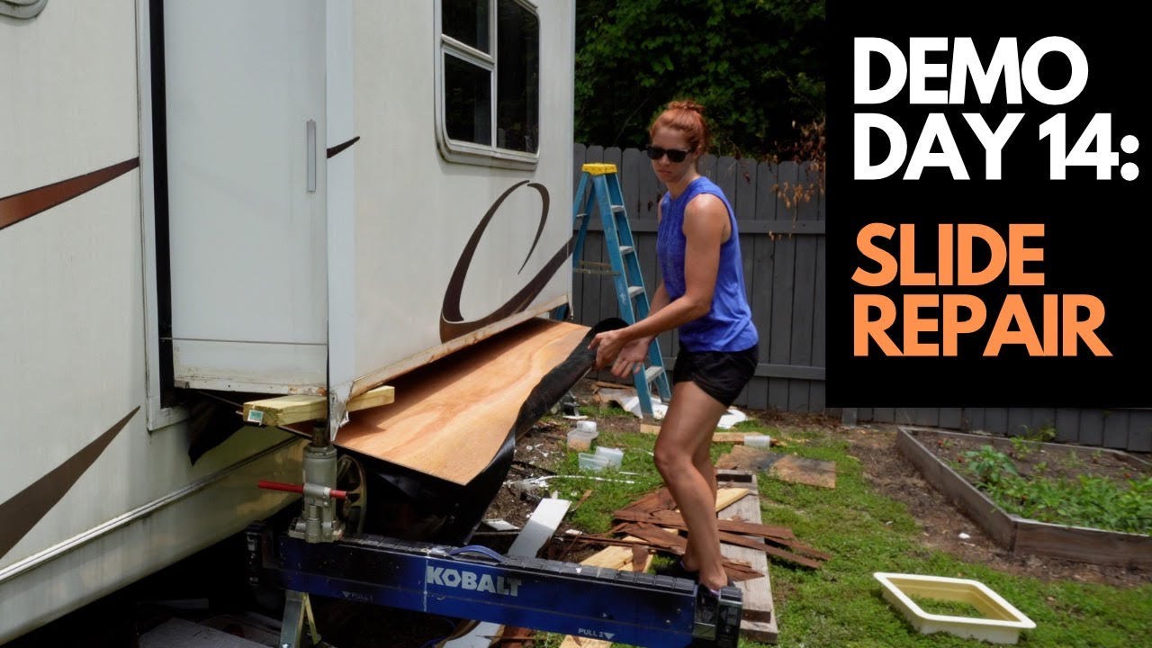 RV Water Damage Repair: Demo Day 14 Aluminum Frame Slide Repair