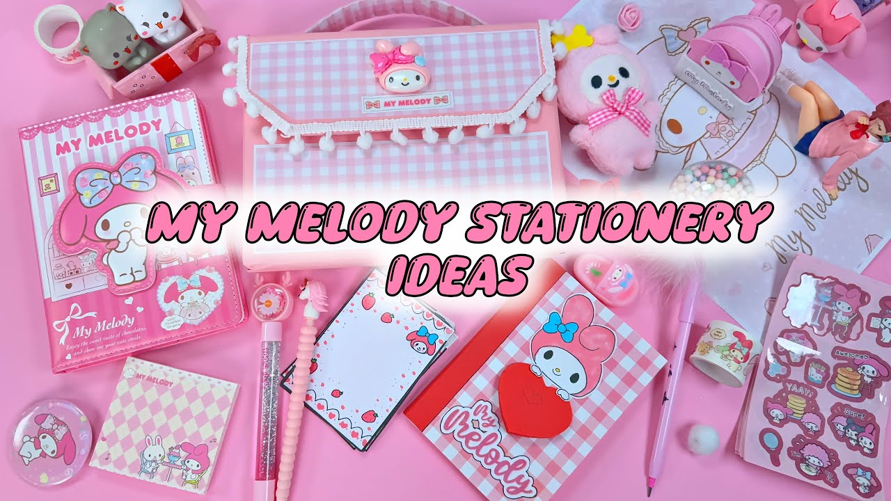 My Melody Stationery Diy Projects - Cute and Easy - Mini School Bag, Notebook, Sticky Notes...