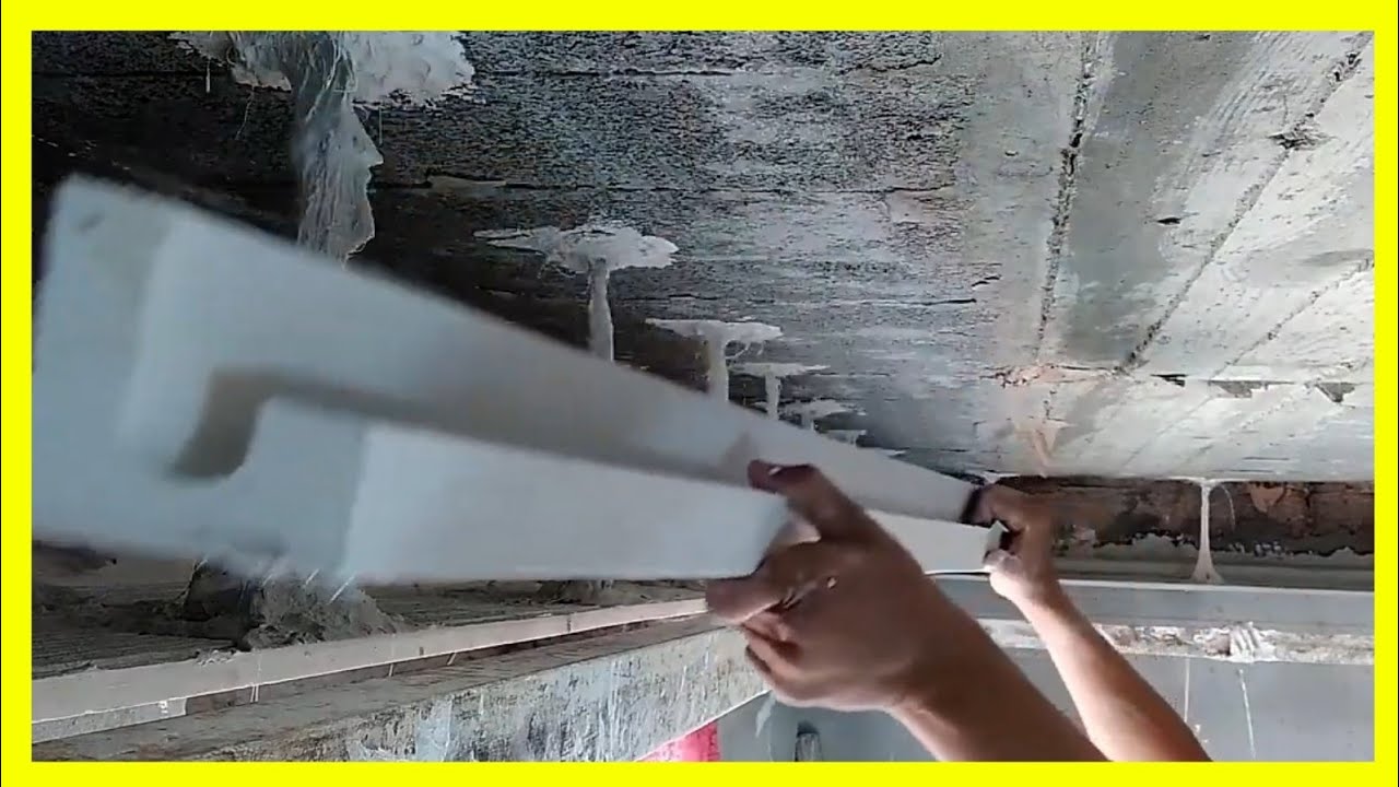 طريقة تركيب ديكور الجبس من البدايه الى النهاية  learn how to install gypsum decoration
