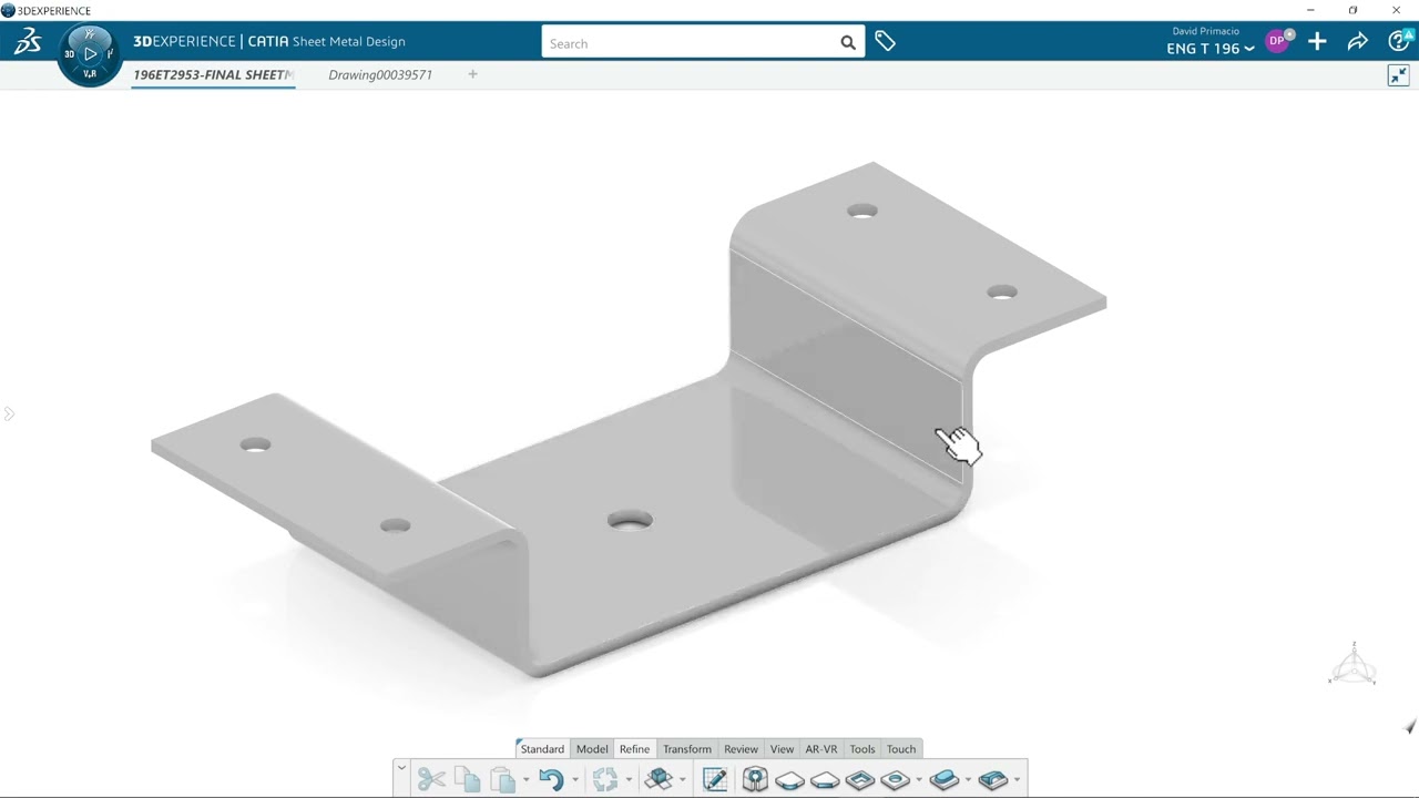 Sheet Metal Drawing Demo 3  3D Experience or CATIA V5