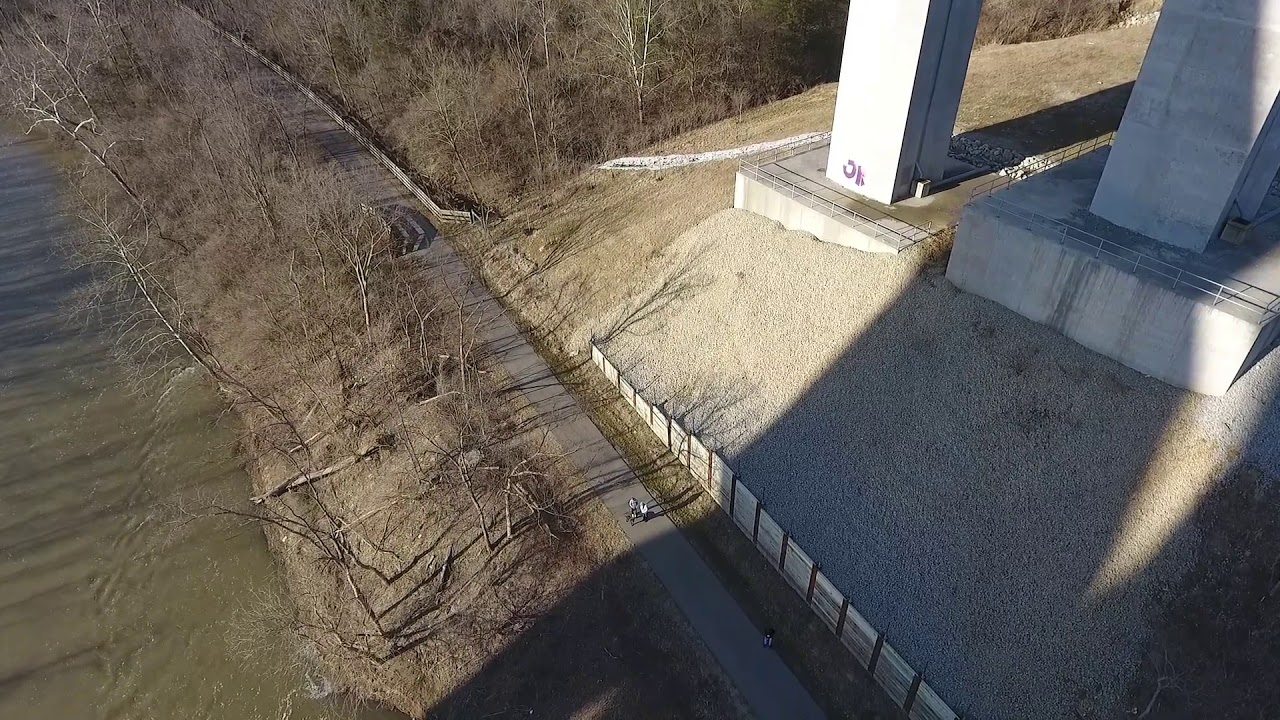 Drone flight video of Jeremiah Morrow bridge..Oregonia, Ohio