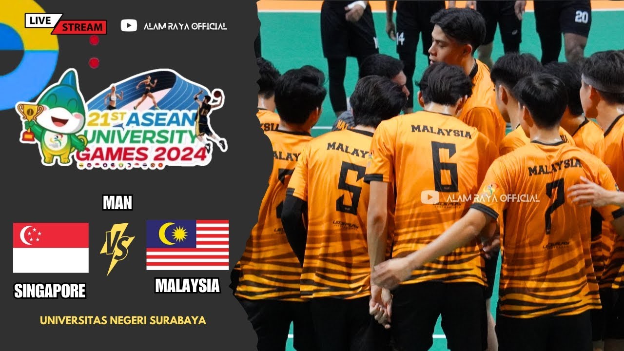 🔴 Man’s volleyball : SINGAPORE  VS MALAYSIA || 21’’ST ASEAN UNIVERSITY GAMES 2024