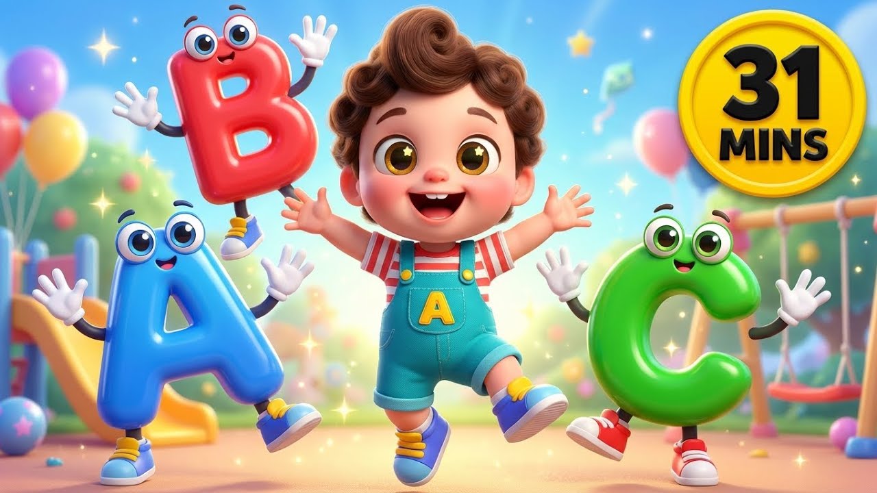 ABC Song 31 Minutes | Alphabet Learning + Wheels on the Bus & Old MacDonald |Nursery Rhymes for Kids