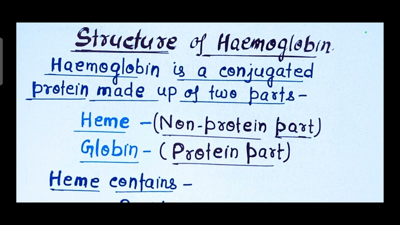 Haemoglobin - Structure & Functions. UNIT-5 Circulatory System BSc Nursing home 
