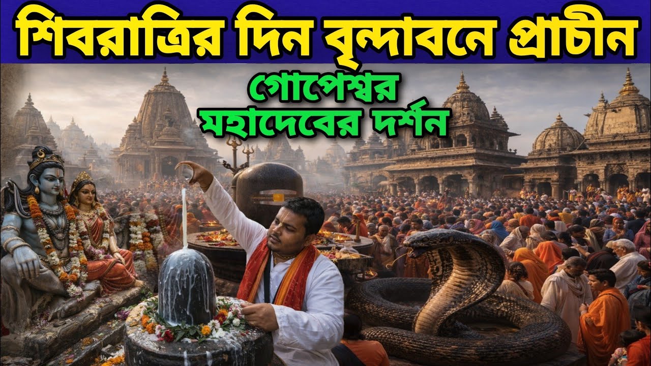 শিবরাত্রি দিন বৃন্দাবনে প্রাচীন | গোপেশ্বর মহাদেবের দর্শন অনেক ভক্তের ভিড় দেখুন | Gopeshwar Mahadev