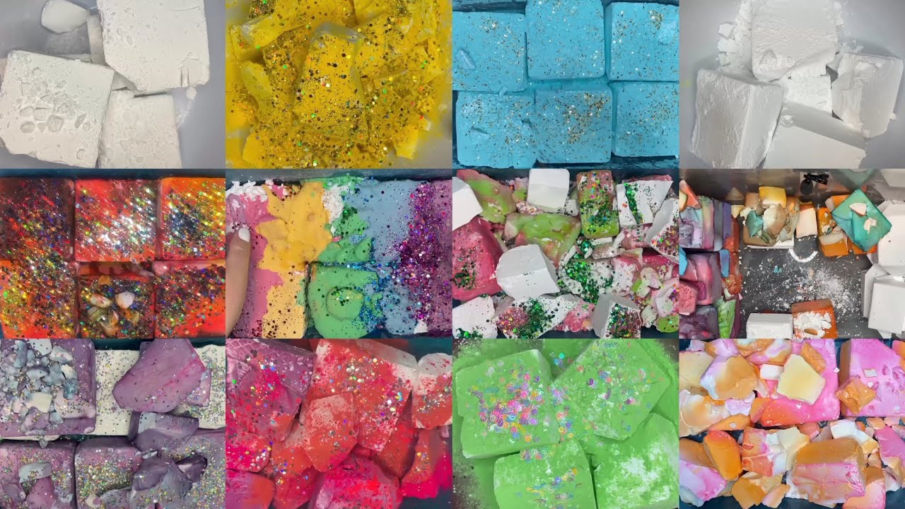 Soft Buttery bsn dyed & plain gymchalk crush asmr by @iheartasmr.00 | oddly satisfying Edit comp ❄️