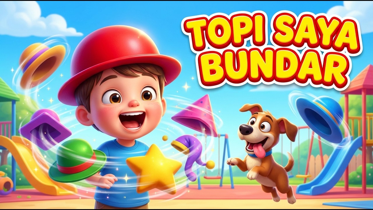 Topi Saya Bundar 🎩 | Lagu Anak Indonesia Populer | Animasi 3D Lucu #animasi #laguanak