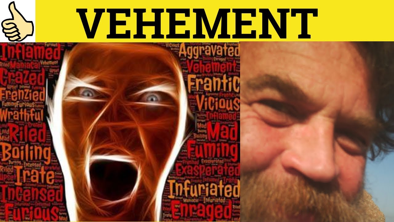 🔵 Vehement Vehemence - Vehement Meaning - Vehemence Examples - Vehemently Definition - C2 Vocabulary