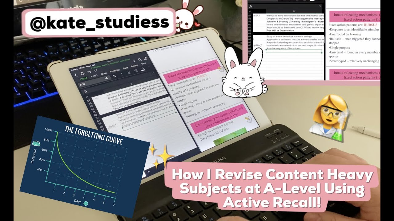 How I Revise Content Heavy Subjects At A Level Using Active Recall! 📚| Kate Studies
