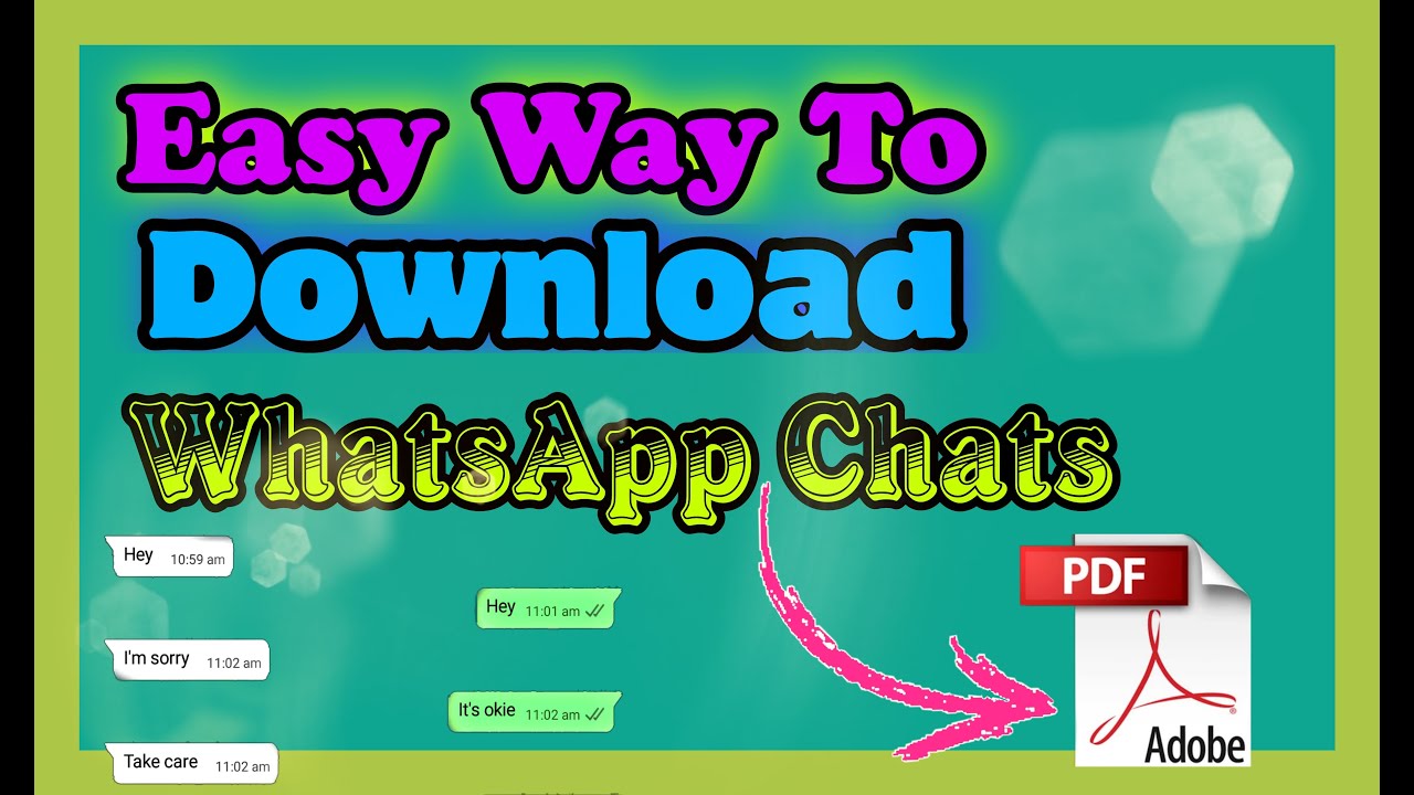 How to convert WhatsApp chats into PDF