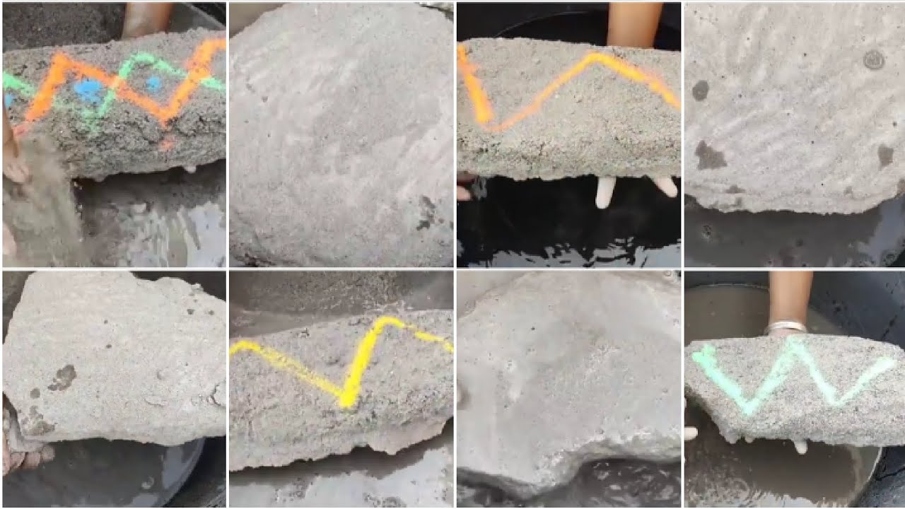 ASMR|| semi gritty Sandment huge slabs water dipping nonstop crumbling||