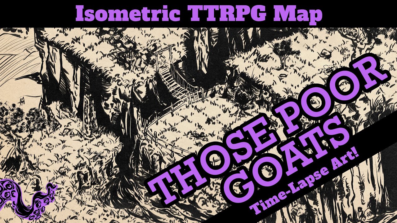 Those Poor Goats | Isometric Fantasy Map Time-Lapse Art | TTRPG Cartography