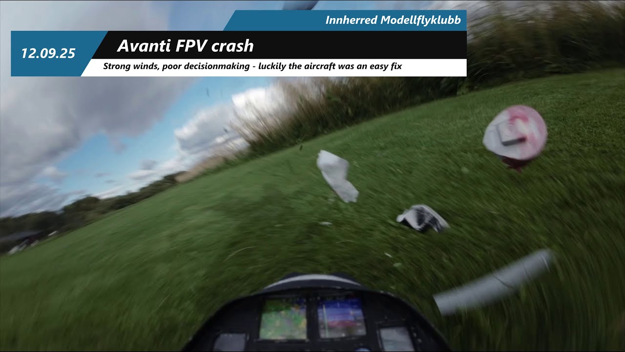 Avanti S FPV Crash - thrilling flight, pilot mistake