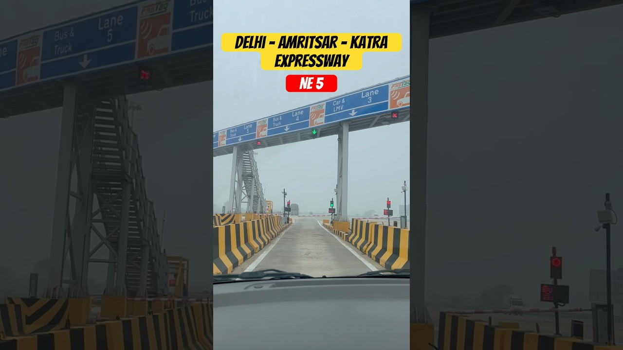 Delhi - Amritsar - Katra Expressway (NE 5) Toll Gate without Booth #travel #nhai #tolls #viralvideo