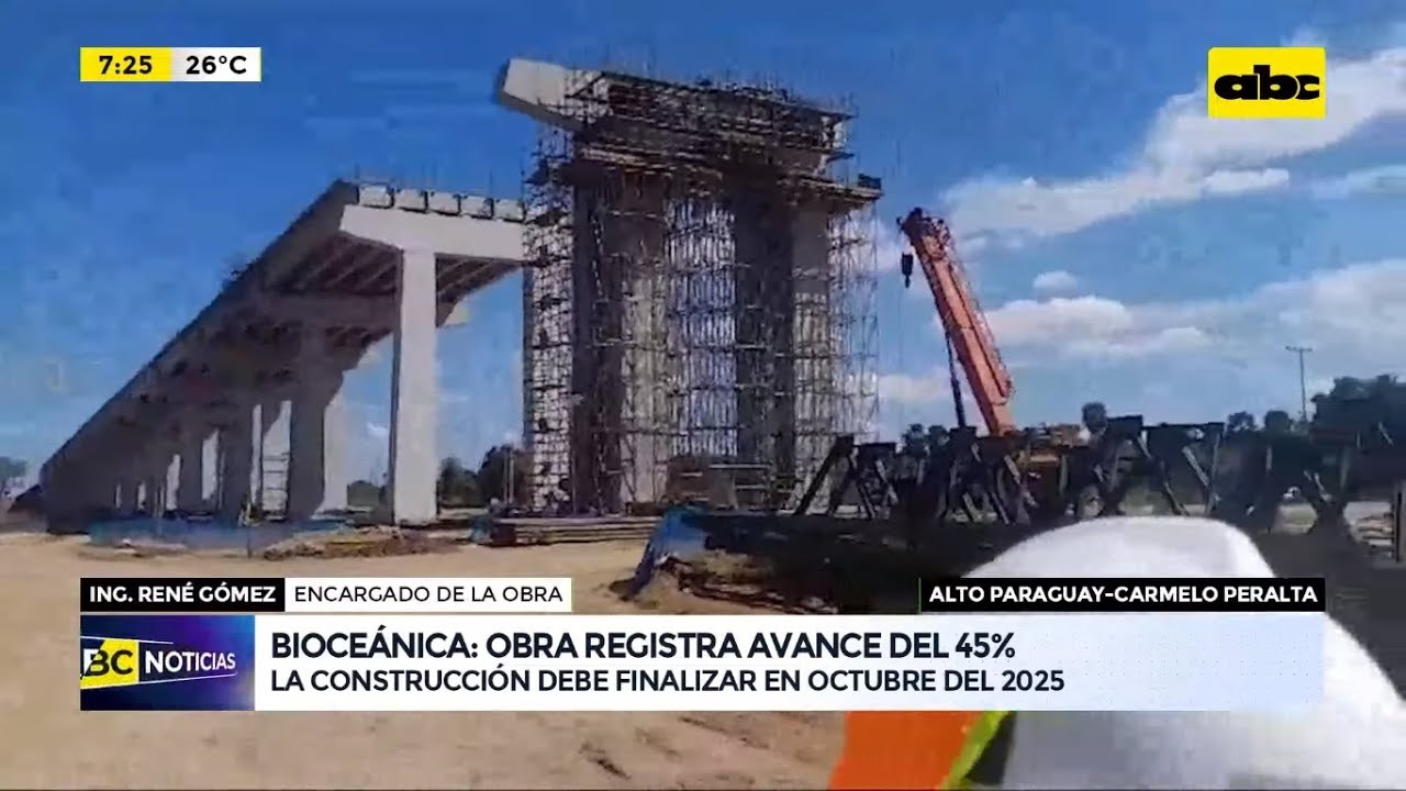 Obras del puente de la Ruta Bioceánica tienen un 45% de avance