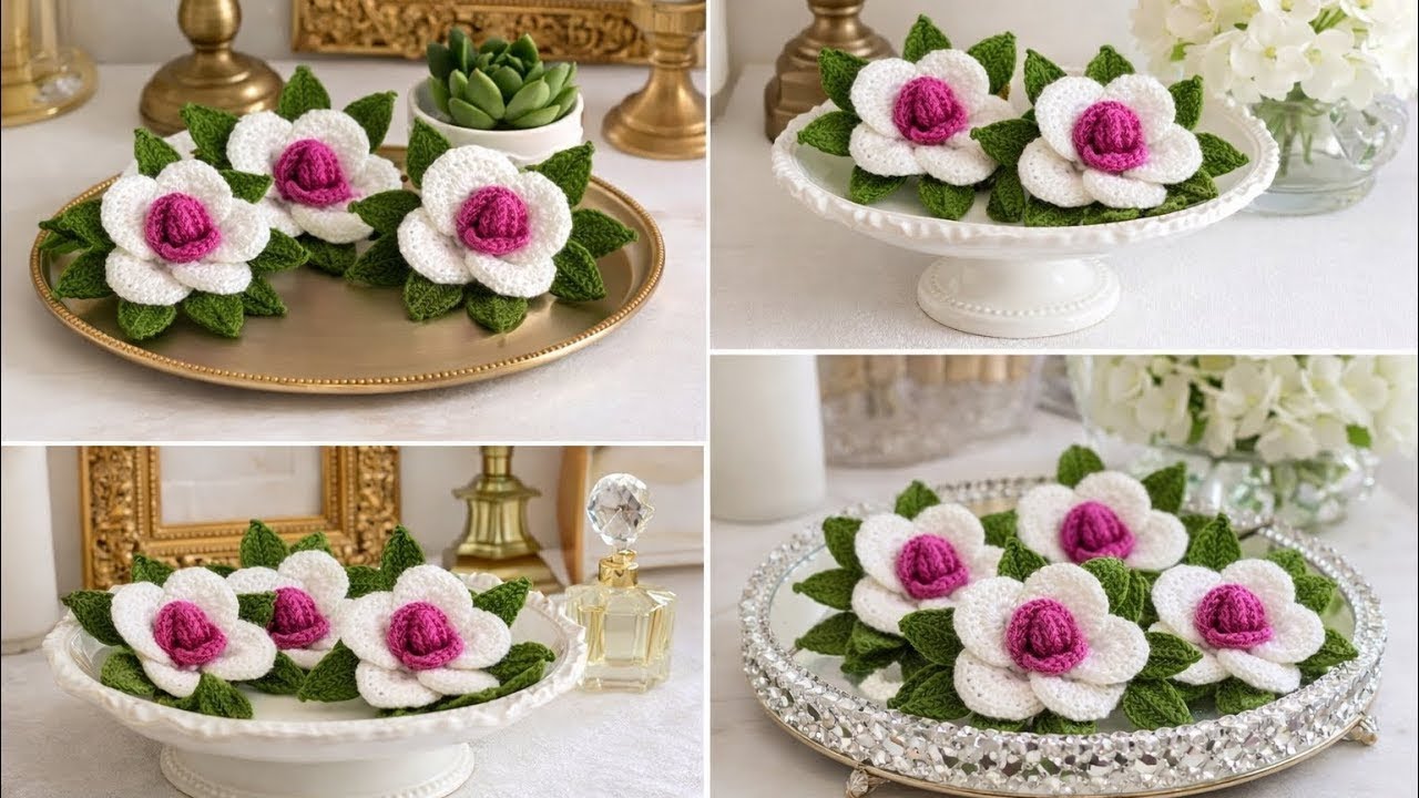 Handmade Crochet Rose Flower – Decorative Amigurumi Floral Home Decor