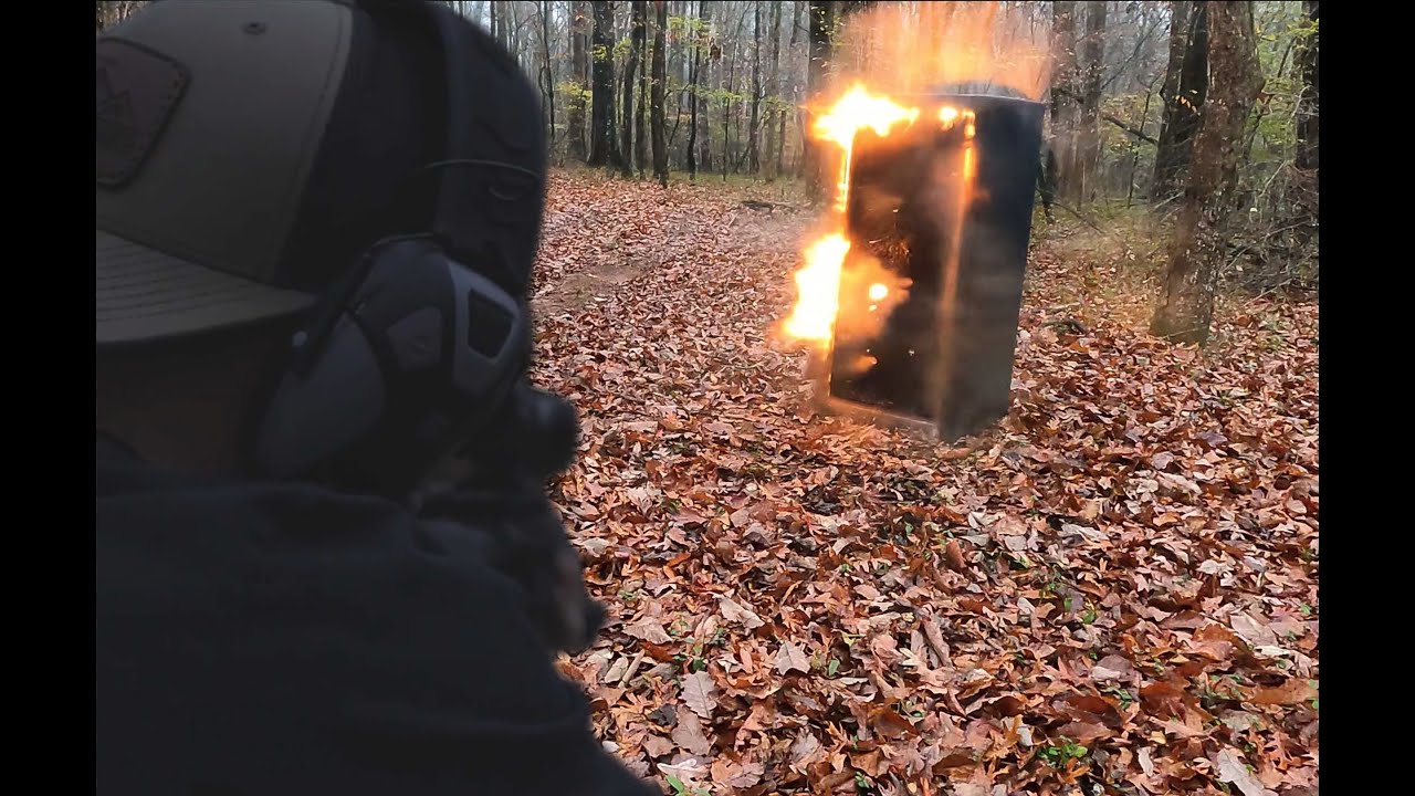 SHOOTING TANNERITE INSIDE A LIBERTY GUN SAFE (DOOR FLOWN 120 YARDS)!