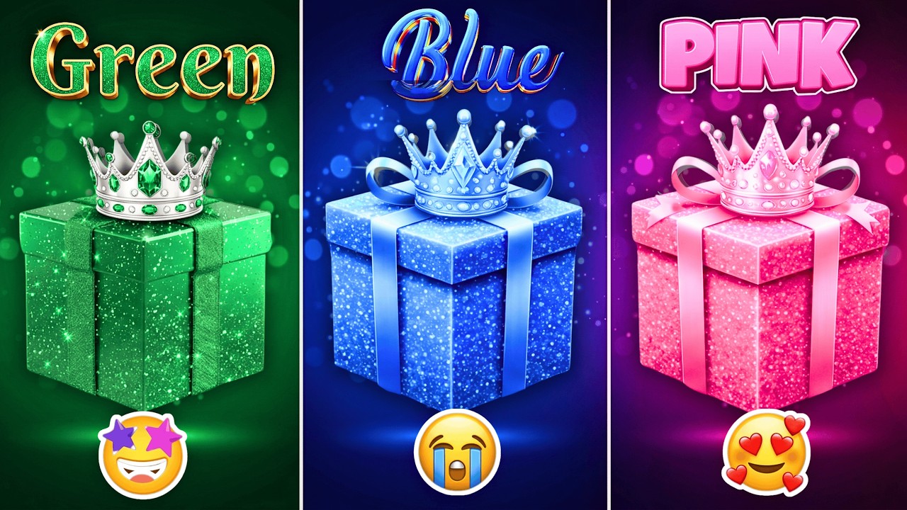 Choose Your Gift Box Challenge 🎁😍 Choose Your Gift 3 Box: Green, Blue, Pink | Funny Quiz