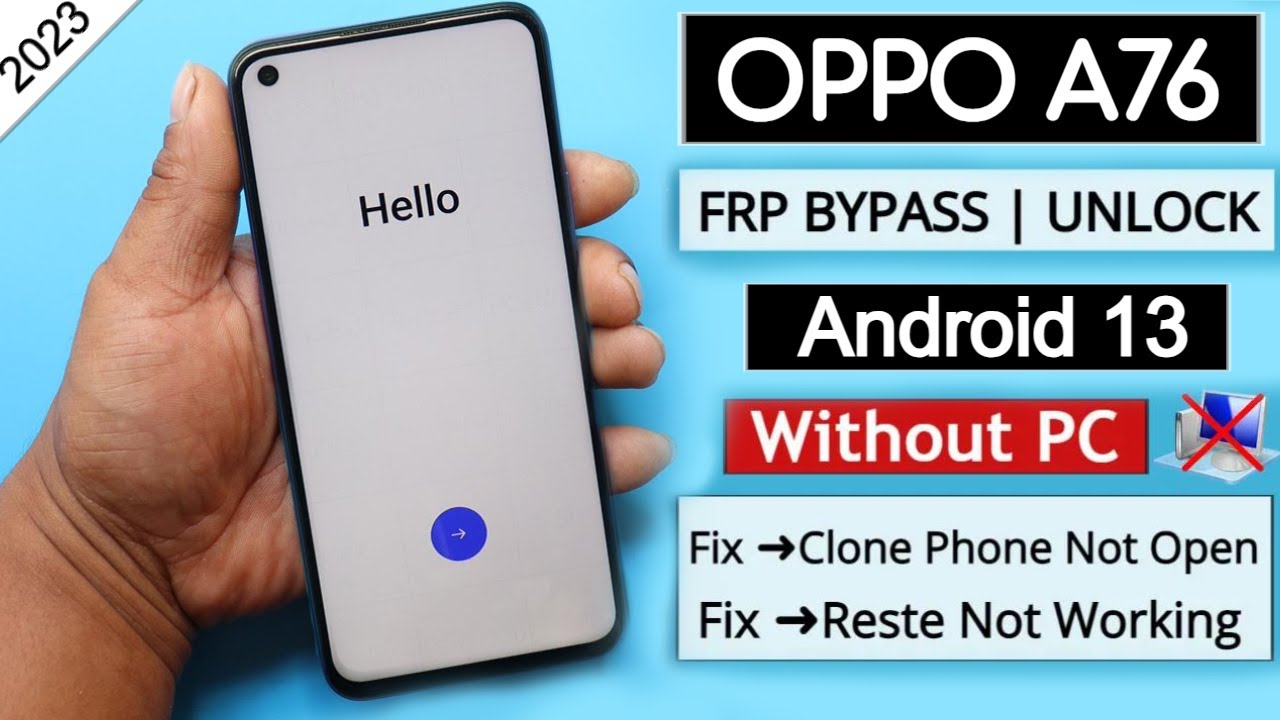 Oppo A76 (Cph2375) Frp Unlock/Bypass Google Account lock Without PC - Fix Clone Phone Not Open