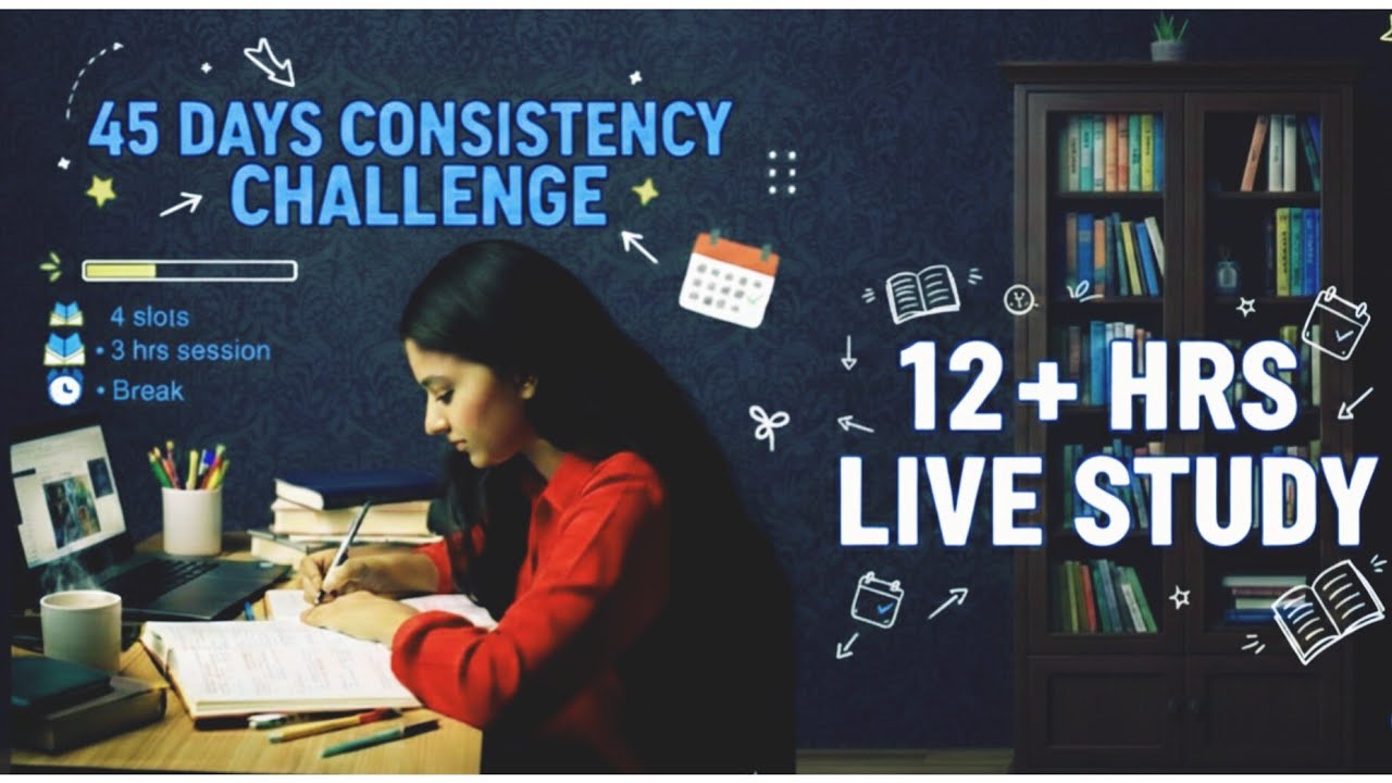 DAY-3 | 45-Day STUDY CHALLENGE🔥| 12 Hours Live Study 📚 | 180/30 Pomodoro⌛| JEE | THE FINAL SPRINT🌻