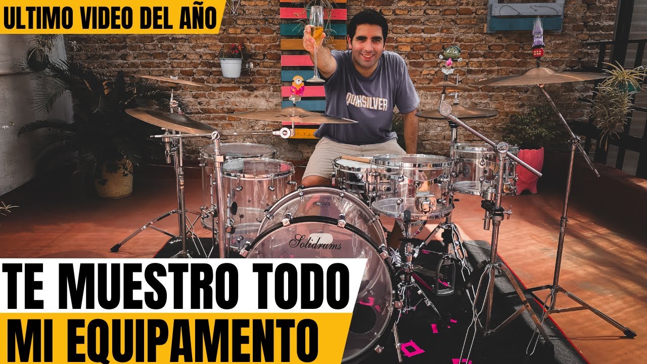 DRUM TOUR 2025 🥁 : Te MUESTRO mi BATERIA de ACRILICO, PLATILLOS y MI HOME STUDIO 🥂