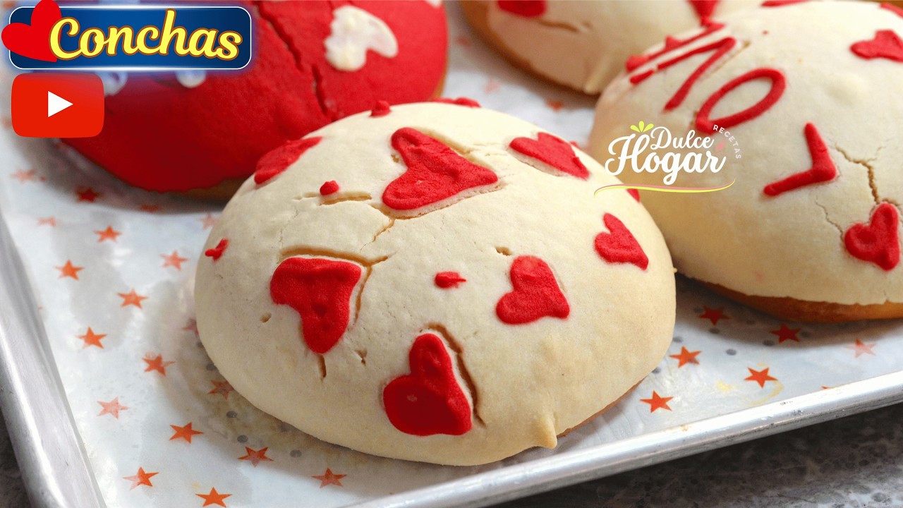🔥Así se hacen las Conchas más bonitas para San Valentín❤️(Pan Dulce Esponjoso)