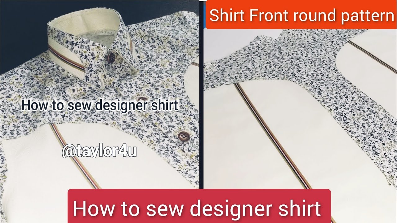 How to sew front round pattern in shirt | designer shirt | shirt fashion