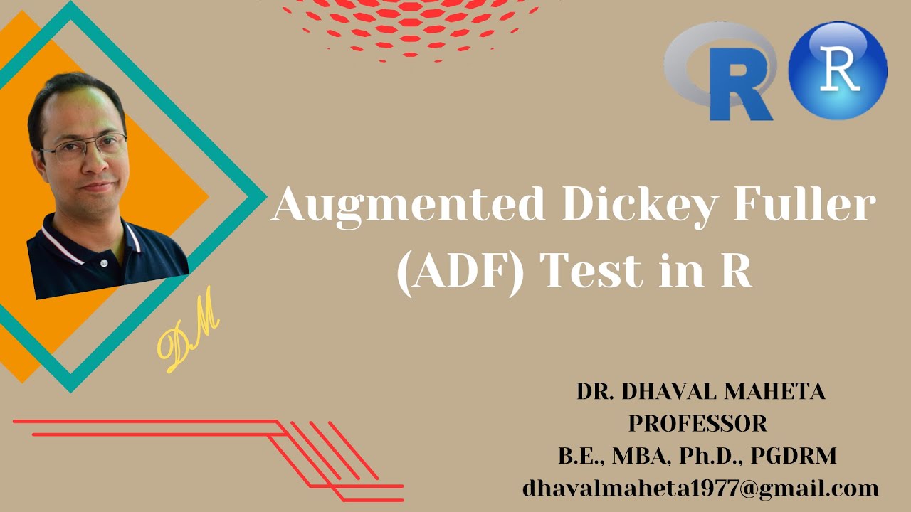 20. Augmented Dickey Fuller (ADF) Test in R & R-Studio || Dr. Dhaval Maheta
