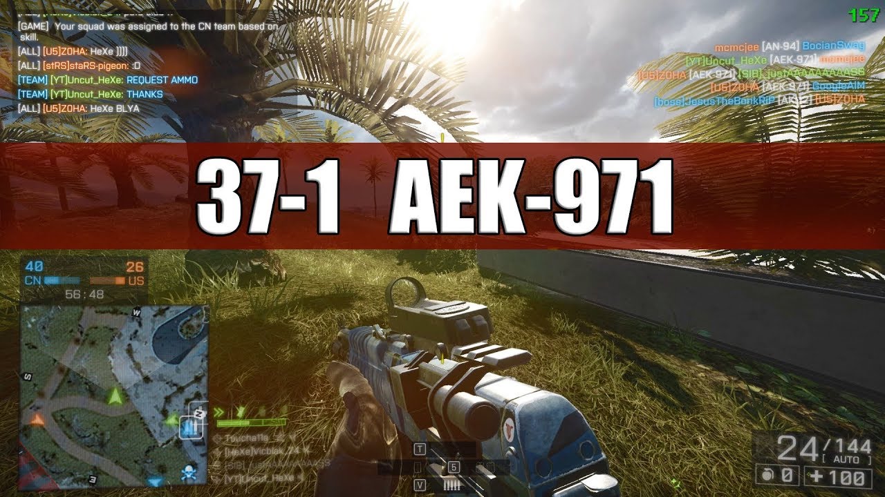Battlefield 4 | PC | MVP Gameplay w/ AEK-971 on Hainan Resort | 37-1