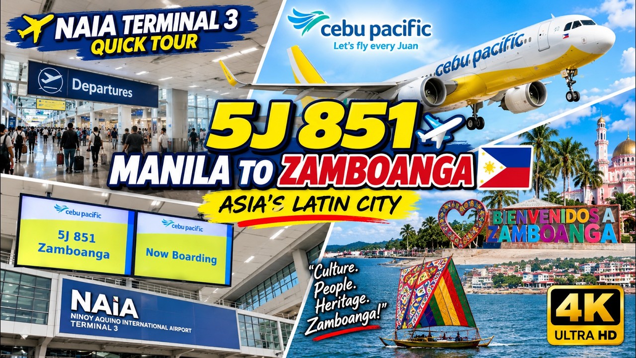 Cebu Pacific 5J 851 Manila to Zamboanga | Flight Experience to Asia’s Latin City (4K)