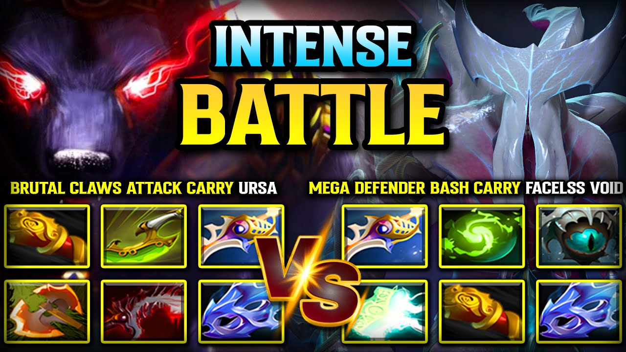 EPIC 75MINS BATTLE | Brutal Claws Attack Carry Ursa Vs. MEGA Defender Bash GOD Faceless Void DOTA 2