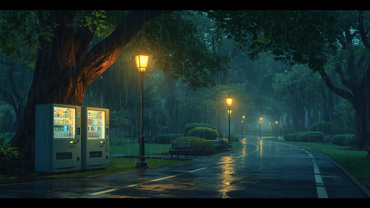 Rainy Night Vending Machine Lo-Fi Ambience | Relax, Study & Sleep | Mr. Lonely Lofi