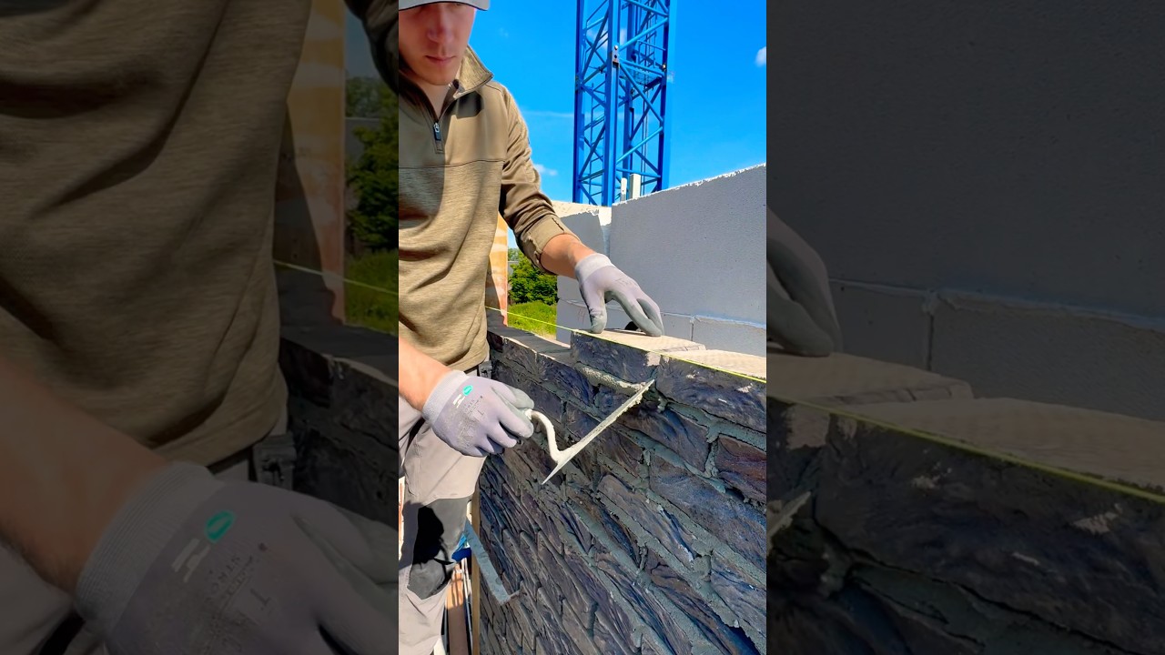 How They Build Houses in Germany: The Bricklaying Process Explained #contruction #work #usa #reels