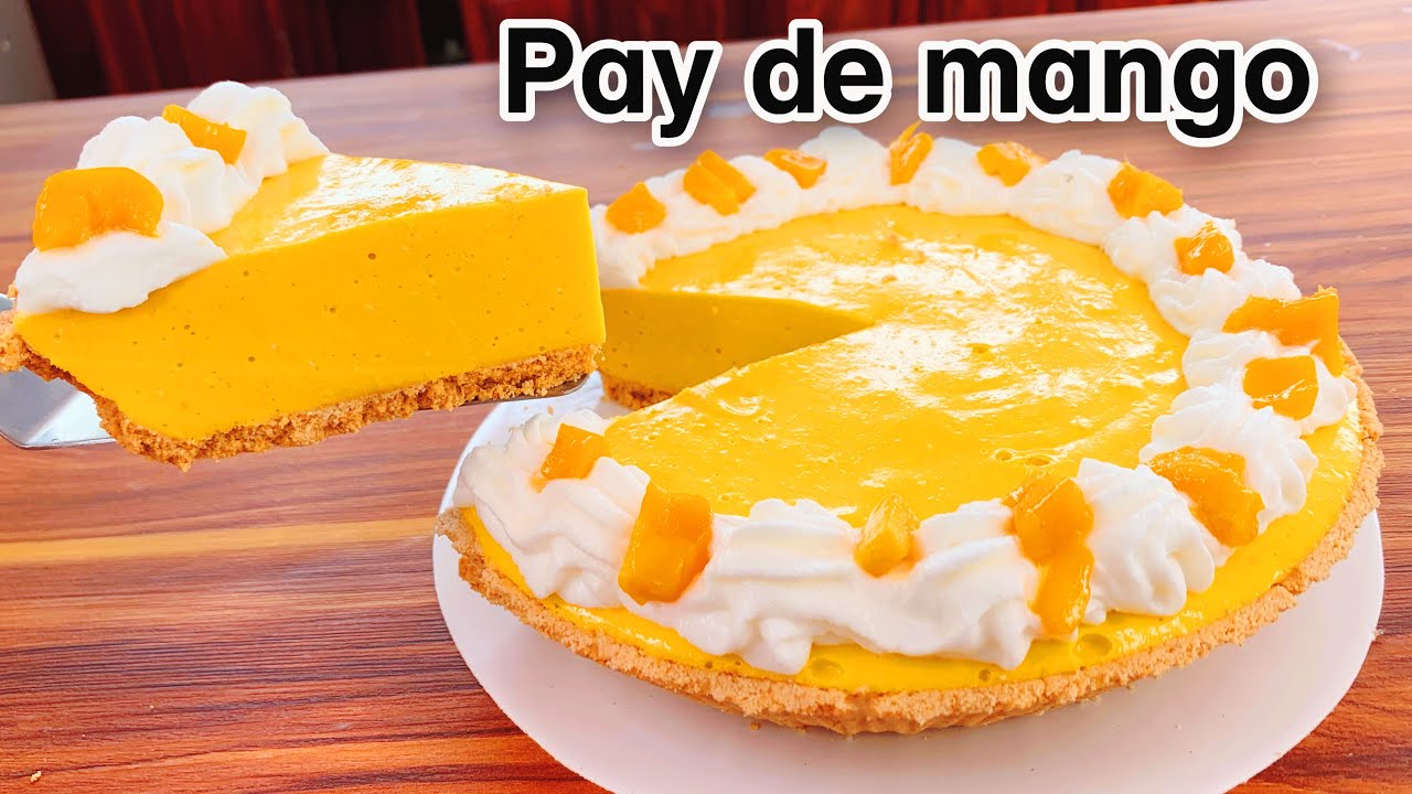 Pay fr&iacute;o de mango 🥭SIN HORNO Y CON POCOS INGREDIENTES 🤤😋