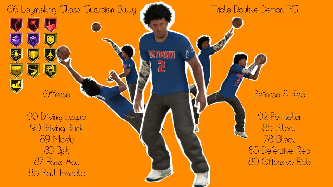 Rare 6'6 PG Build Guide - Laymaking Glass Guardian Bully - King Of Point Guard Triple Doubles!