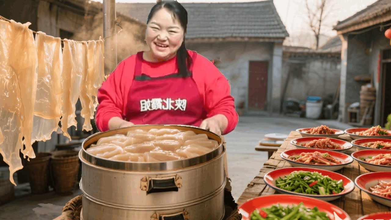 【陕北霞姐】剔下来的猪皮不要再扔了，晶莹剔透又筋道，蘸酸辣汁吃可美了！