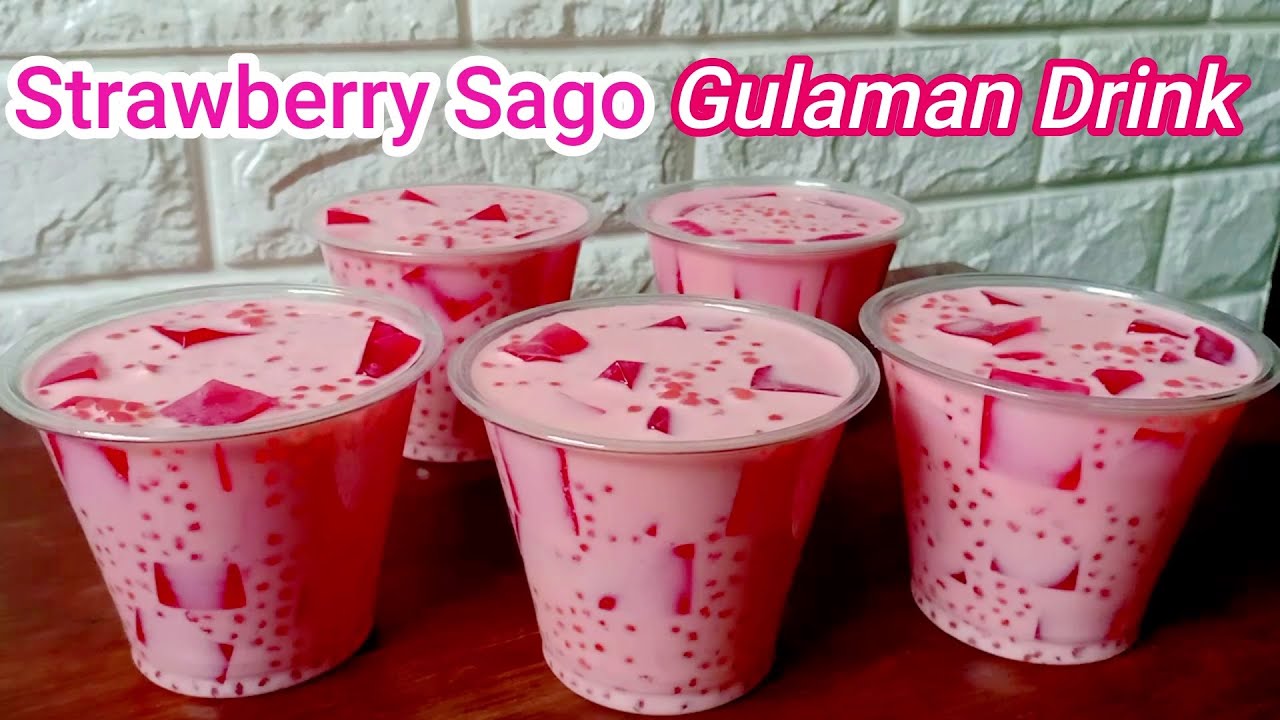Strawberry Sago't Gulaman Drink l Samalamig Sago at Gulaman l Summer Drinks
