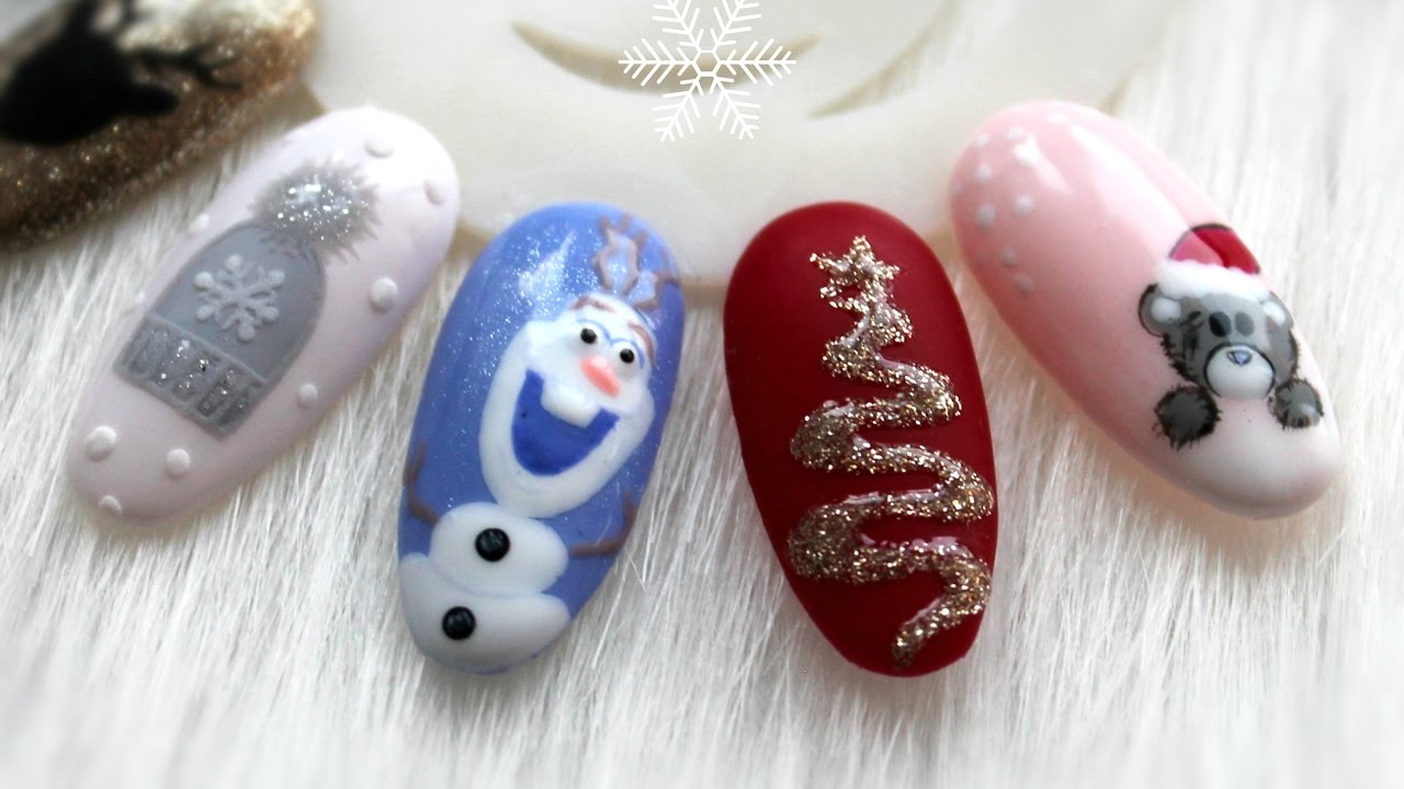 Zimowe / Świąteczne paznokcie hybrydowe cz.3 | WINTER NAIL IDEAS  ❄