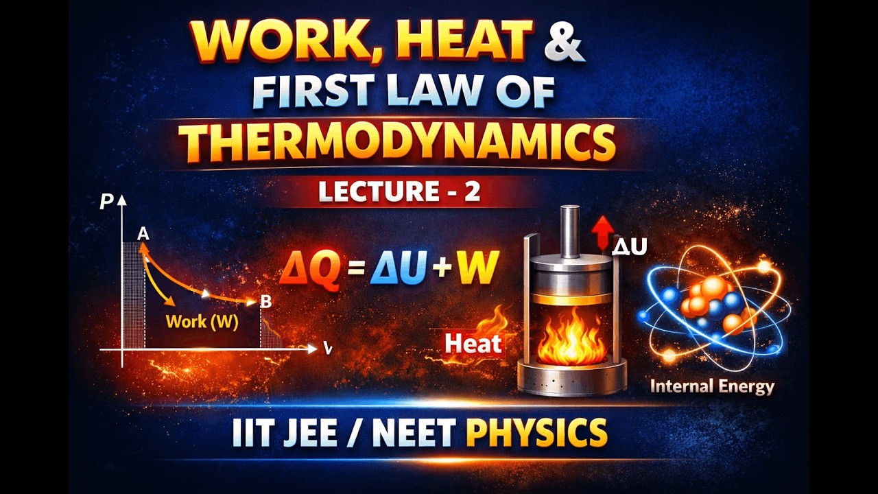 Work, Heat & First Law of Thermodynamics | Lecture-2 | IIT JEE / NEET Physics