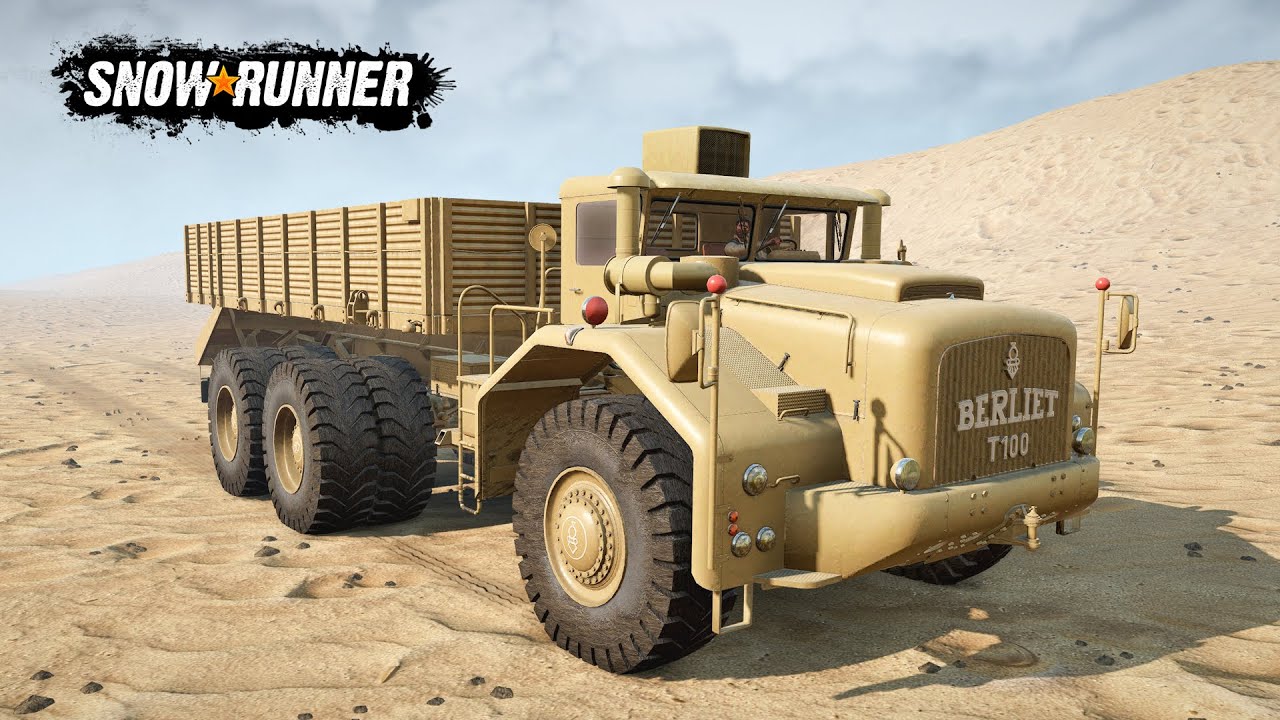SnowRunner - BERLIET T100 Giant French Truck Driving In The Desert