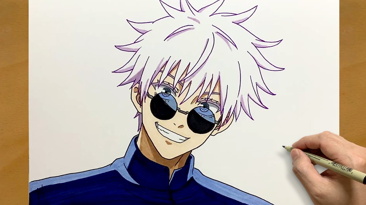 How to Draw Gojo Satoru from Jujutsu Kaisen || Anime Drawing Tutorial || Step by Step
